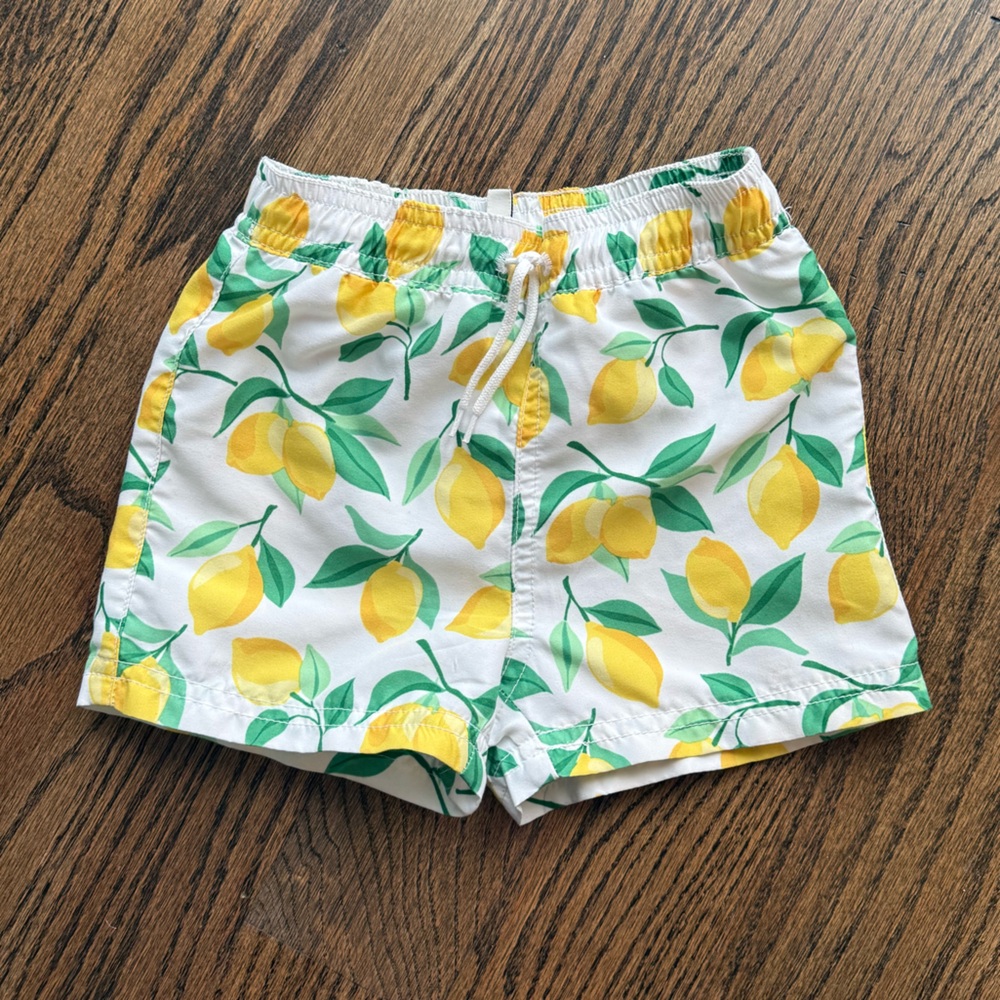 Janie and Jack Lemons Print Swim Shorts